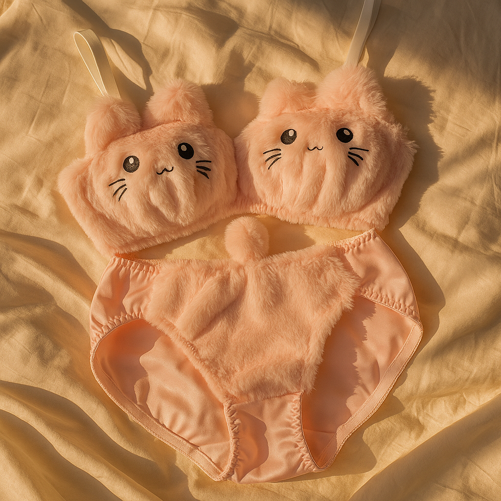 Plush Bra Lingerie Set