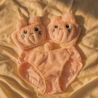 Plush Bra Lingerie Set