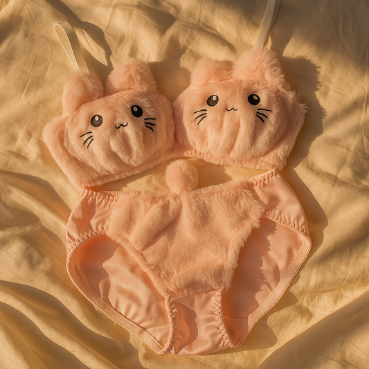 Plush Bra Lingerie Set