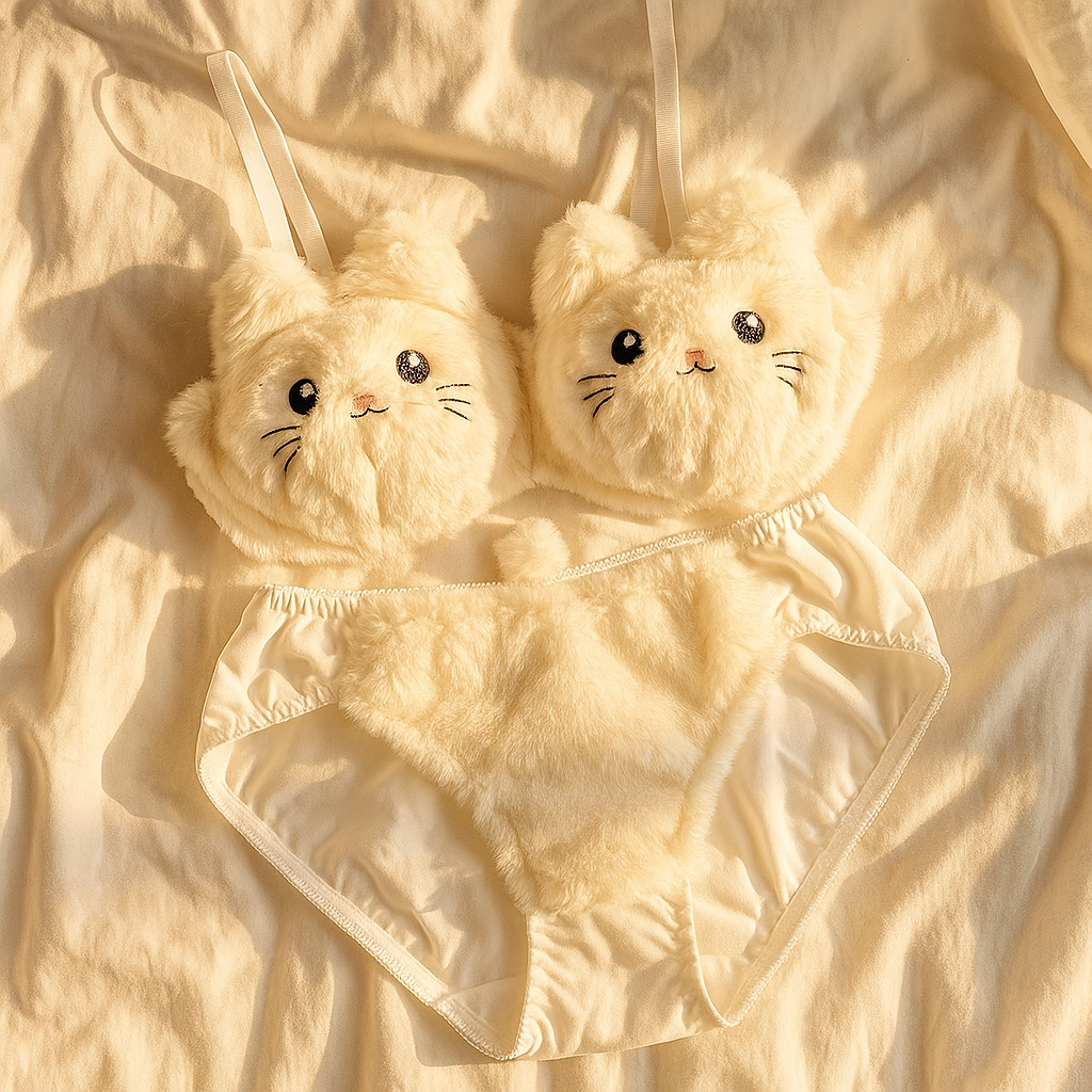 Plush Bra Lingerie Set