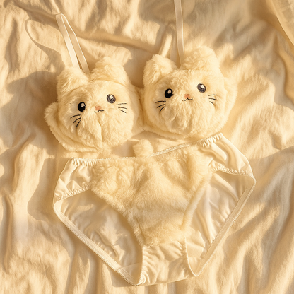 Plush Bra Lingerie Set